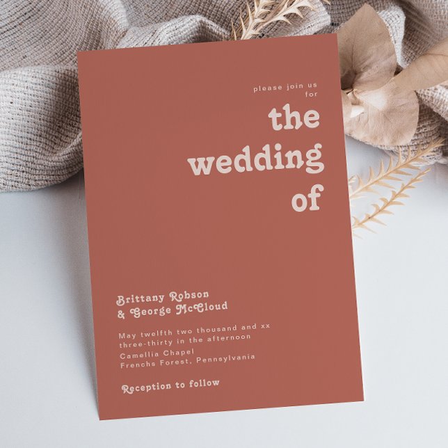 Invitación Videos retro simples | Rosa Viejo El Boda De (Subido por el creador)