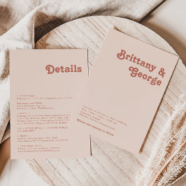 Invitación Videos retro simples | Rubor Pink All In One Boda