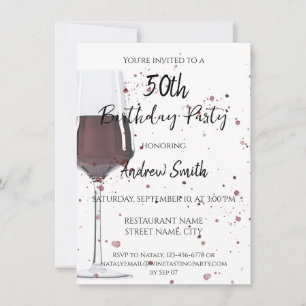 Invitación Vidrio acuático de vino tinto