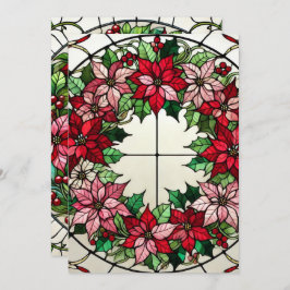 Invitación Vidrio con manchas de poinsettia floral imprimible