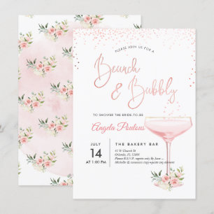 Invitación Vidrio de brunch de PixDezines con burbujas/champá