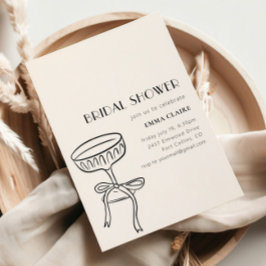 Invitación Vidrio De Champagne Con Ducha Bridal De Bow