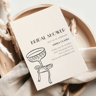 Invitación Vidrio De Champagne Con Ducha Bridal De Bow