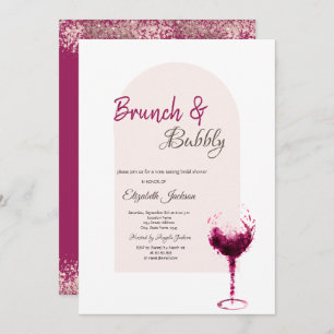 Invitación Vidrio de color rojo Confetti Brunch & Bubbly