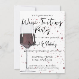 Invitación Vidrio de la acuarela de vino tinto