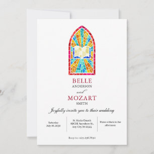 Invitación Vidrio de la Iglesia con boda de la Biblia
