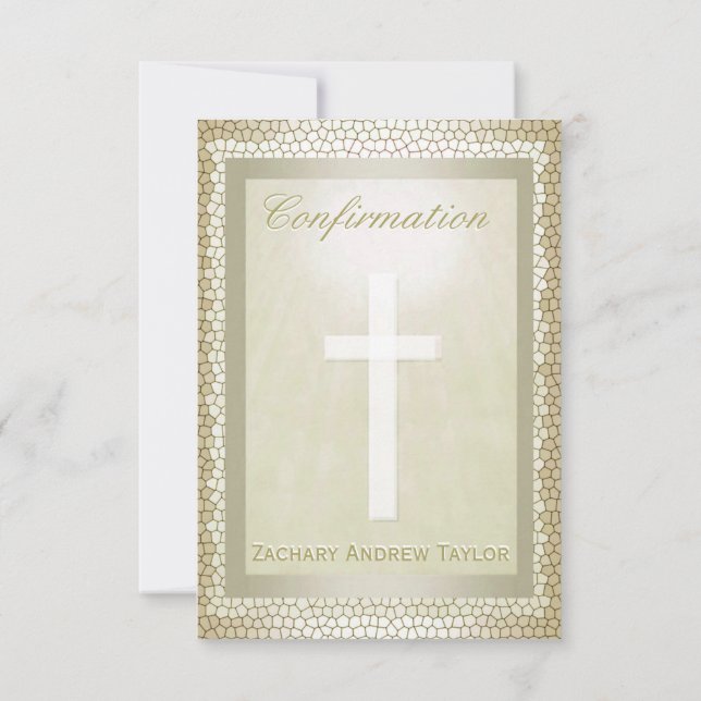 Invitación Vidrio manchado de oro de confirmación (Reverso)