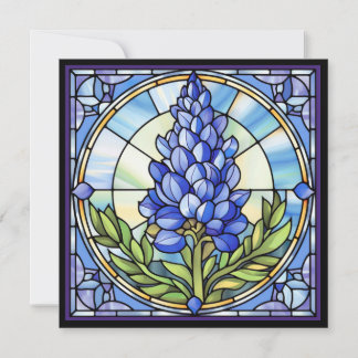 Invitación Vidrio Manchado de Texas Bluebonnet
