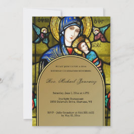 Invitación Vidrio religioso de cumpleaños católico