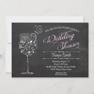Invitación Vidrio Vintage Bridal Shower INvitation