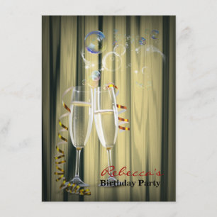 Invitación vidrios gatsby elegantes de Champán de los años 20