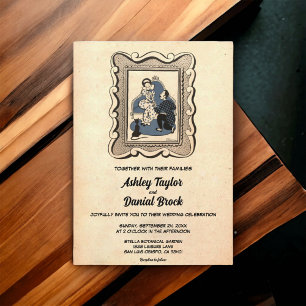 Invitación Vieja antigua propuesta de Boda Rústico Retro