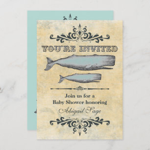 Invitación Vieja Baby Shower victoriana Whale Beach