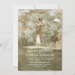 Invitación Vieja boda rústica de campo en roble