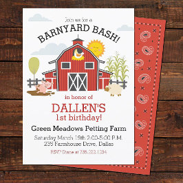 Invitación Vieja fiesta de cumpleaños de MacDonald Farm Barny