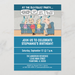 Invitación Vieja fiesta de cumpleaños divertida de la gente
