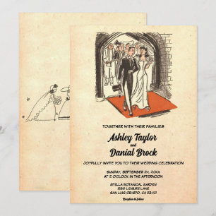 Invitación Vieja Novia Rustica Vintage Y Boda Retro Groom