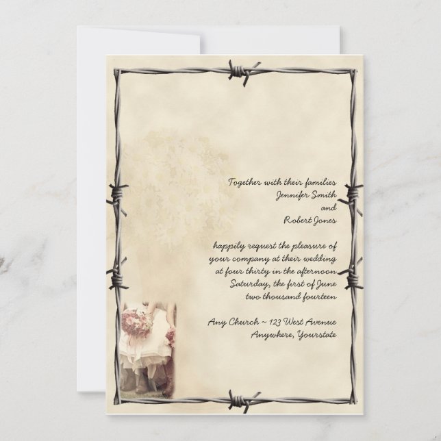 Invitación Viejas boots y bodas del oeste (Anverso)