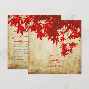 Invitación Viejas hojas de arce rojo/invitaciones a la caída
