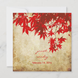 Invitación Viejas hojas de arce rojo/invitaciones a la caída