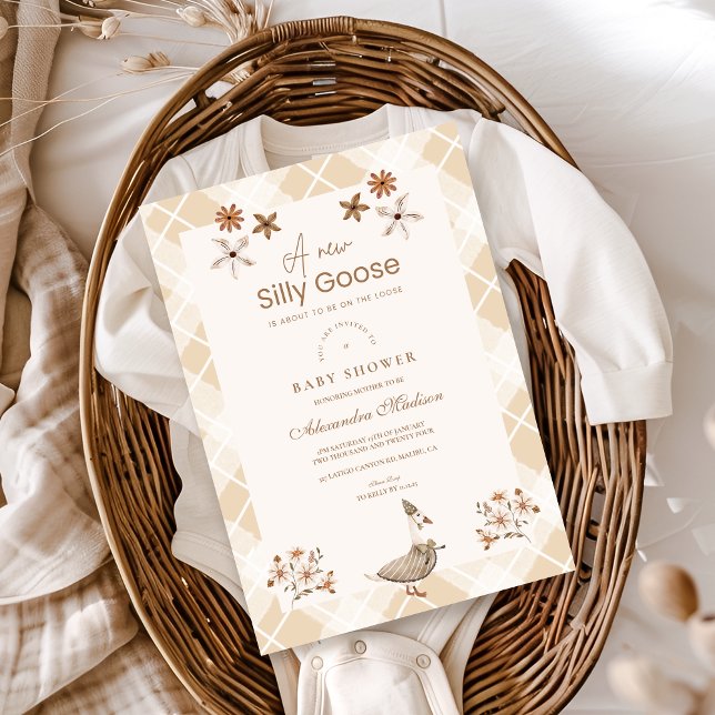 Invitación Viejo Baby Shower Silly Goose Whimsical (Subido por el creador)