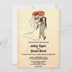 Invitación Viejo Boda de historietas de la vieja Rusia de los
