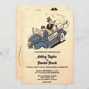 Invitación Viejo Boda de Moda elegante Retro Viejo Novia Groo