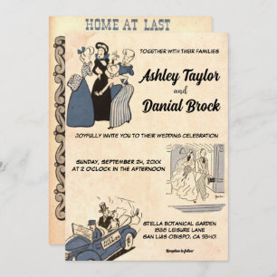 Invitación Viejo Boda de Moda elegante Retro Viejo Novia Groo