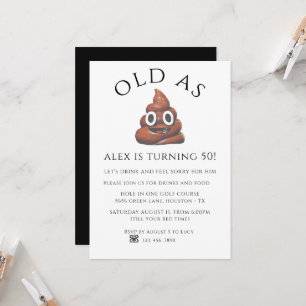 Invitación Viejo como fiesta de cumpleaños unisex de caca