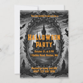 Invitación Viejo cosmos góticos obsesionados con fiesta de Ha
