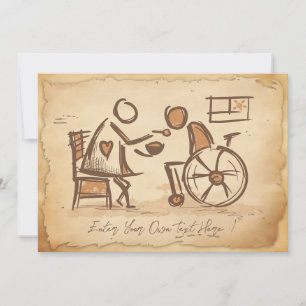 Invitación Viejo cuidador de moda, asistente de Enfermería