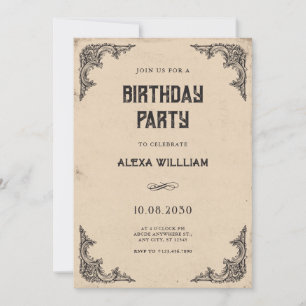 Invitación Viejo cumpleaños barroco