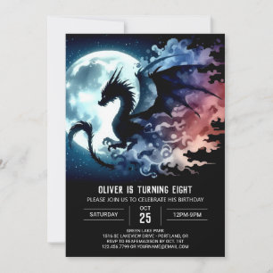 Invitación Viejo cumpleaños Dragon imprimible