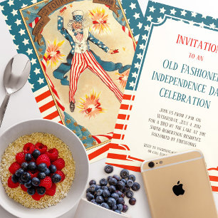 Invitación Viejo Día de la Independencia Invita a la Antigüed