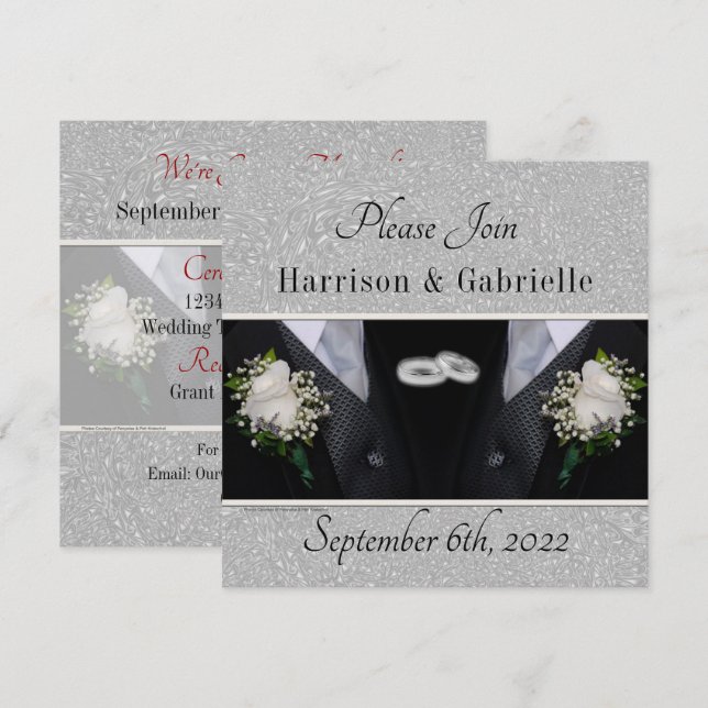 Invitación VIEJO diseño de dos novios (Anverso / Reverso)