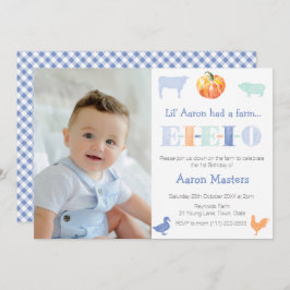 Invitación Viejo partido de cumpleaños de MacDonald Pumpkin F