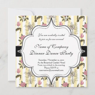 Invitación Viejo patrón floral vintage del jardín inglés