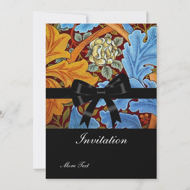 Invitación Viejo Retro Victoriano William Morris (Anverso)