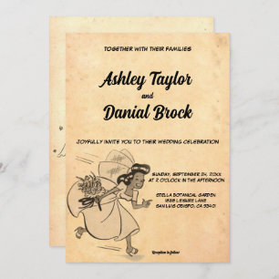 Invitación Viejo Retro Viejo Estilo Funny Boda Rústico de los