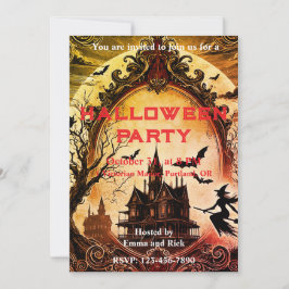 Invitación Viejo Victoriano Gótico Viejo Vintage Scary Hallow