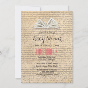Invitación Viejos guiones antiguos traen un Baby Shower de li