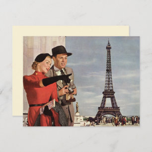 Invitación Viejos turistas en París, la Torre Eiffel invitada