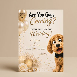 Invitación ¿Vienen chicos? Divorcio de perro divertido
