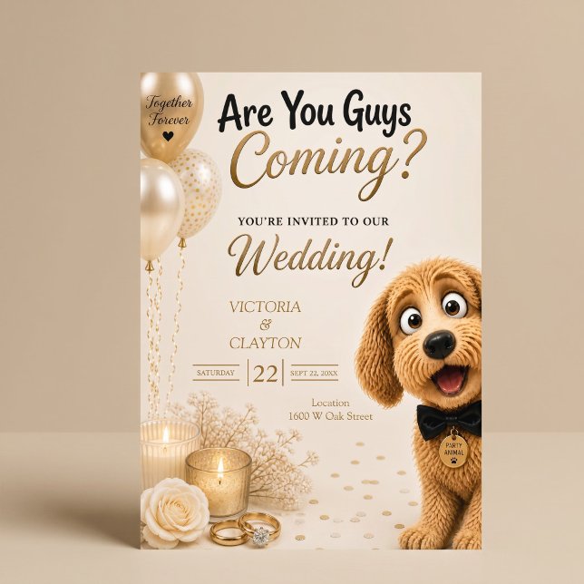 Invitación ¿Vienen chicos? Divorcio de perro divertido (Subido por el creador)
