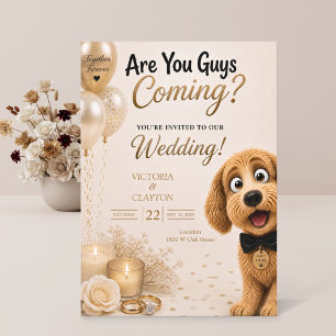 Invitación ¿Vienen chicos? Divorcio de perro divertido