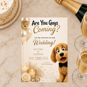 Invitación ¿Vienen chicos? Divorcio de perro divertido