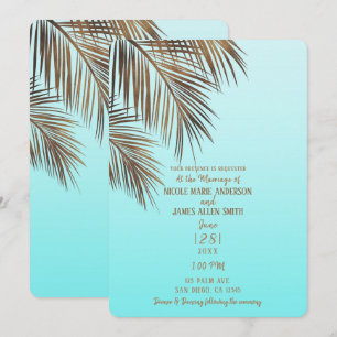 Invitación Viento de las Bahamas Palma de cobre Mar azul acuá