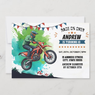 Invitación Viento personal de Motocross Dirt Motorbike