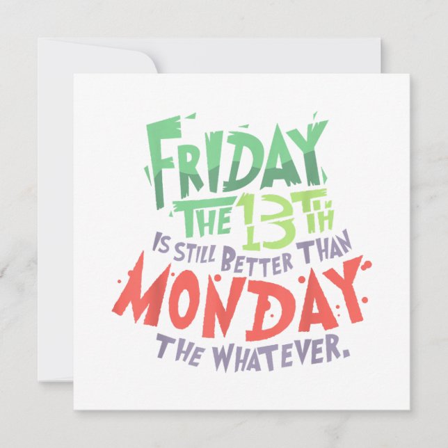 Invitación Viernes 13 es Mejor que Lunes el Cualquiera (Anverso)