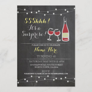 Invitación Viernes Fiesta de cumpleaños Chalk Vidrio rojo CUA